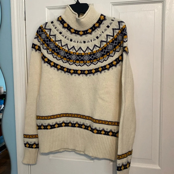 J. Crew women’s sweater - small - part lambs wool - cream with pattern - Picture 1 of 7